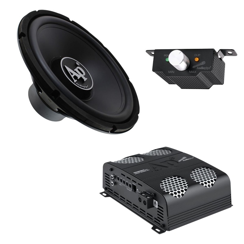Audiopipe Pro 15″ 500W 4-Ohm Subwoofer + 1500W Class D Full-Range Amp Combo