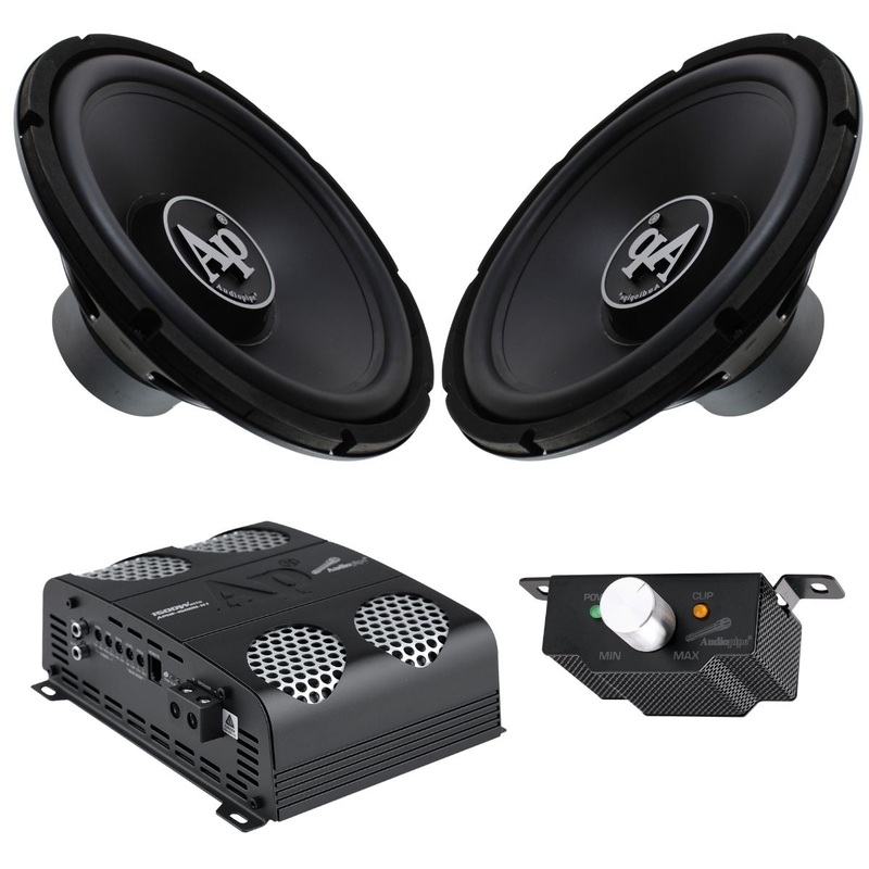 Audiopipe Pro 15″ 500W 4-Ohm Subwoofer pair + 1500W Class D Full-Range Amp Combo