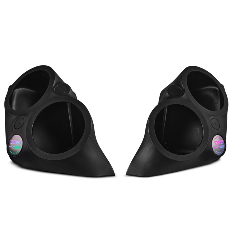 DS18 Polaris Slingshot Front Fender Dual 8″ Speaker Pods w/ Digital LED Lighting