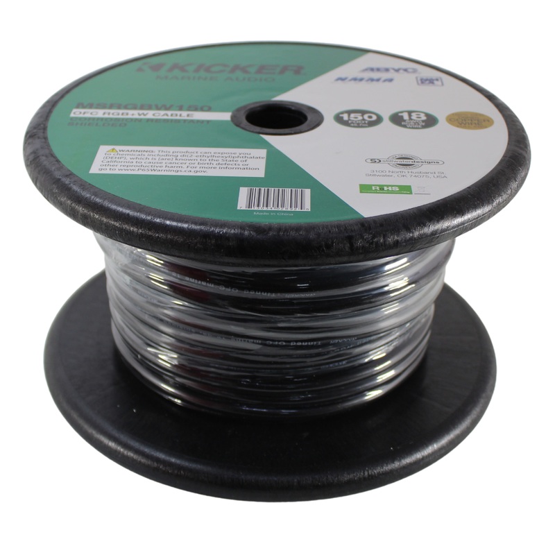 Kicker Marine 18 AWG RGB+W Wire 100% Oxygen Free Copper Lot 10ft