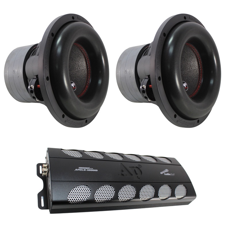 Audiopipe 10″ BDC4 Subwoofer Combo 1800W RMS w/ 1800W 1 Ohm Monoblock Amplifier