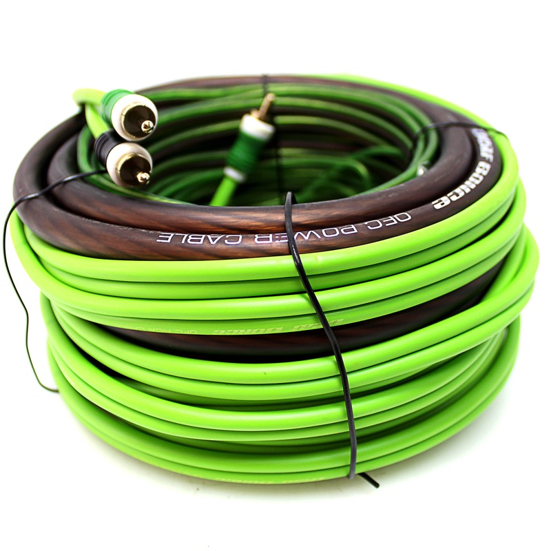 Deaf Bonce Machete 4 GA OFC 2 Ch Green Amplifier Wiring Kit MWK-42CU