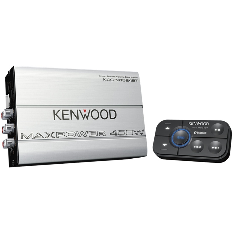 Kenwood Class D 4 Channel 4 ohm 400 Max Bluetooth Power Marine Amplifier