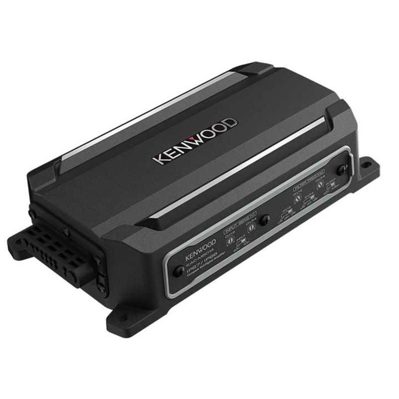 Kenwood Compact 4-channel powersports/marine amplifier 50 watts RMS x 4-Ohms