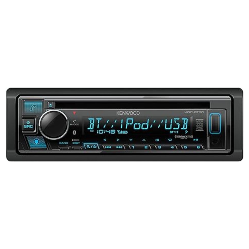 Kenwood Single DIN Bluetooth CD USB SiriusXM Radio Ready Car Stereo KDC-BT35