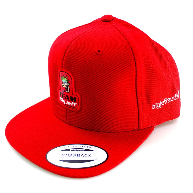 Official Team Big Jeff Audio Hair Tricks Snapback Hat Red