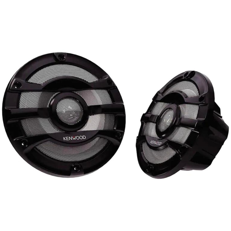 Pair of Black Kenwood 8″ 100 Watt RMS 4-Ohm 2-way Marine Speaker System