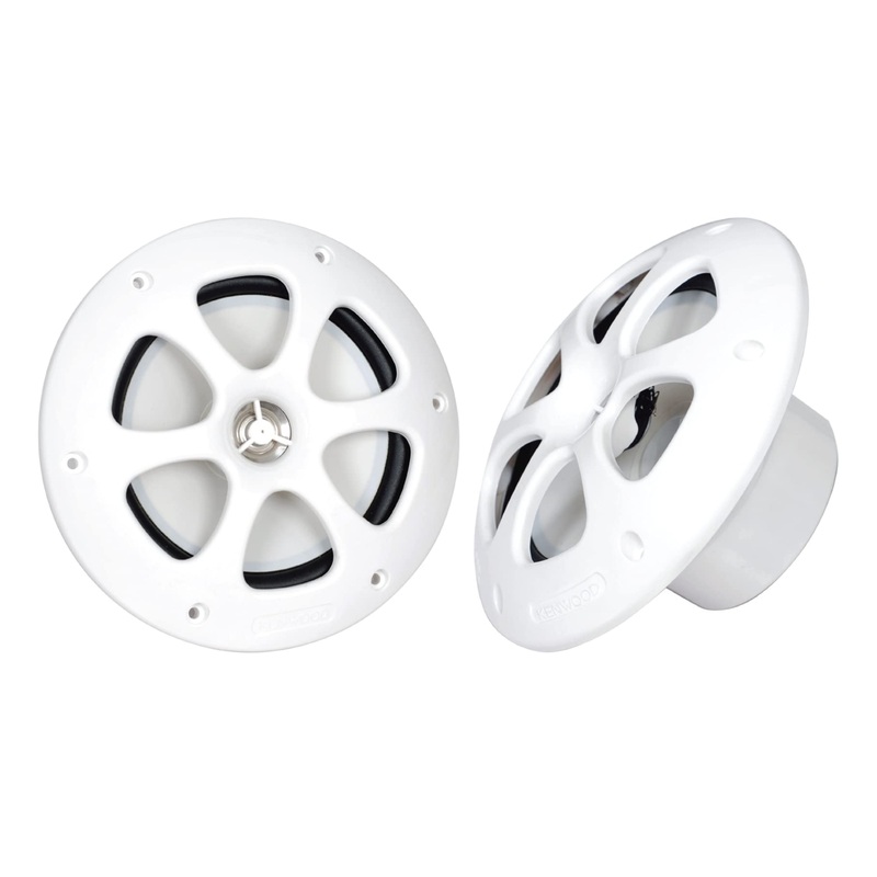 Pair of White Kenwood 6.5″ 30W RMS 4-Ohm 2 Way Coaxial Marine Speakers