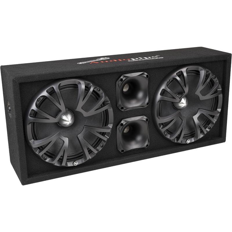 AudioPipe Loaded Double MID-Range & Driver Combo W/ 2 Channel 500W Amplifier
