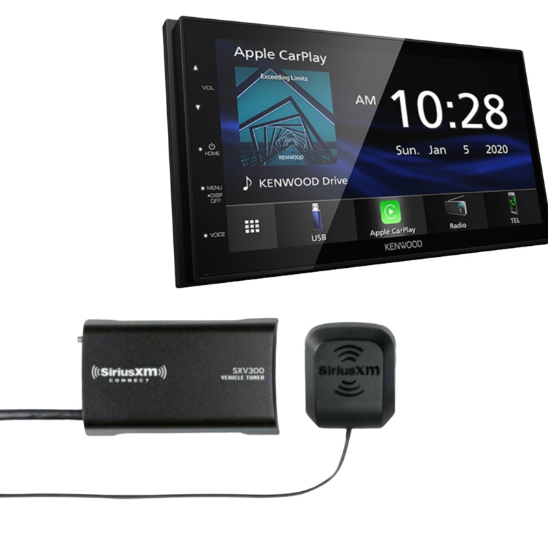 Kenwood CarPlay/Android Auto Receiver DMX4707S Plus SiriusXM SXV300v1 Vehicle Tuner Kit