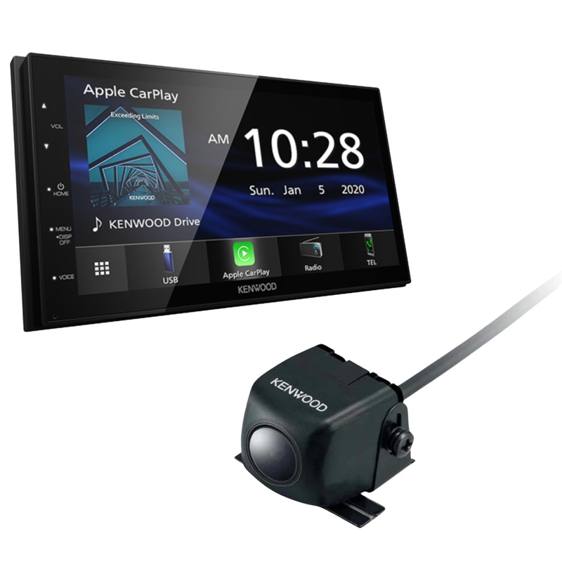 Kenwood CarPlay/Android Auto Receiver DMX47S and Kenwood Rear View Camera KW-CMOS-230