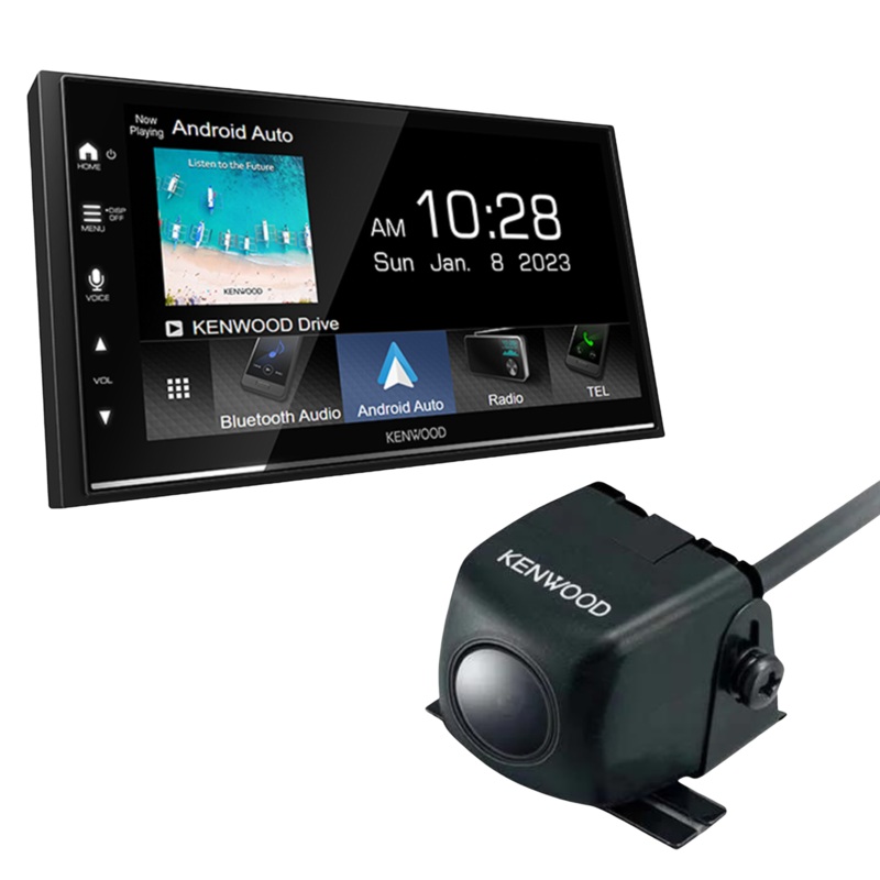 Kenwood CarPlay/Android Auto Receiver DMX8709S Plus Kenwood Rear-View Camera CMOS-230