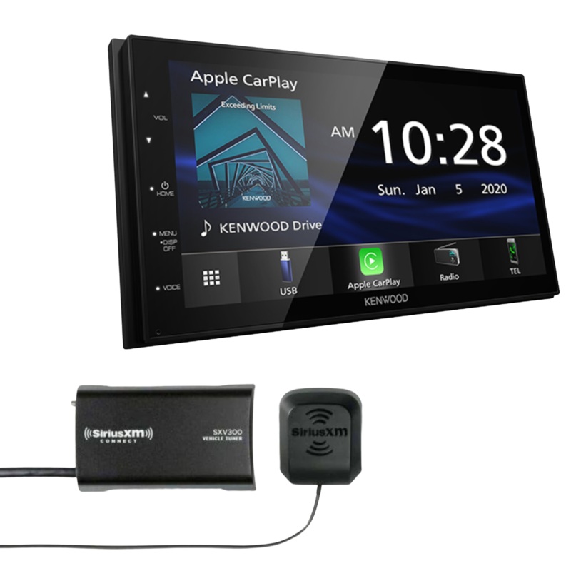Kenwood CarPlay/Android Auto Receiver KW-DMX47S and SiriusXM Radio Tuner Kit SXW300V1