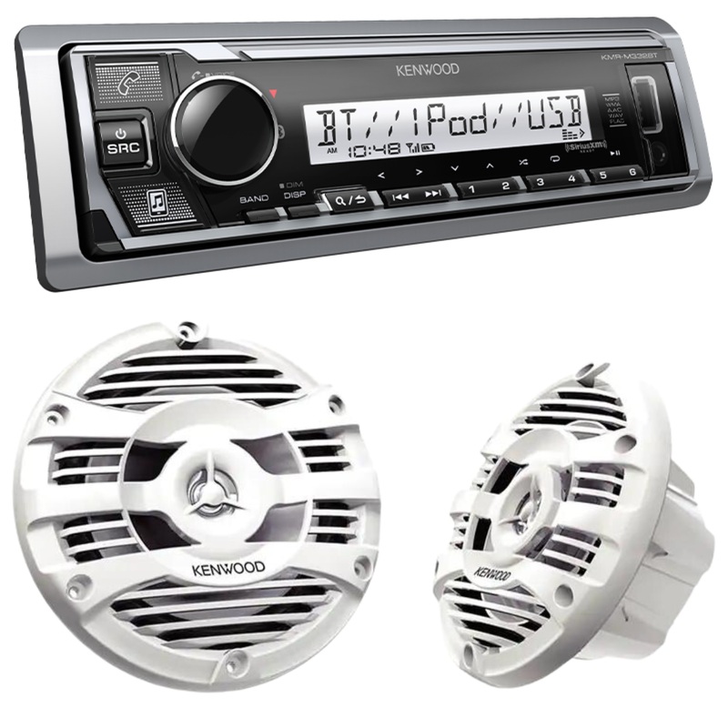 Kenwood Digital Media Receiver /w Bluetooth & (2) 6.5″ Marine/Motorsports Speakers