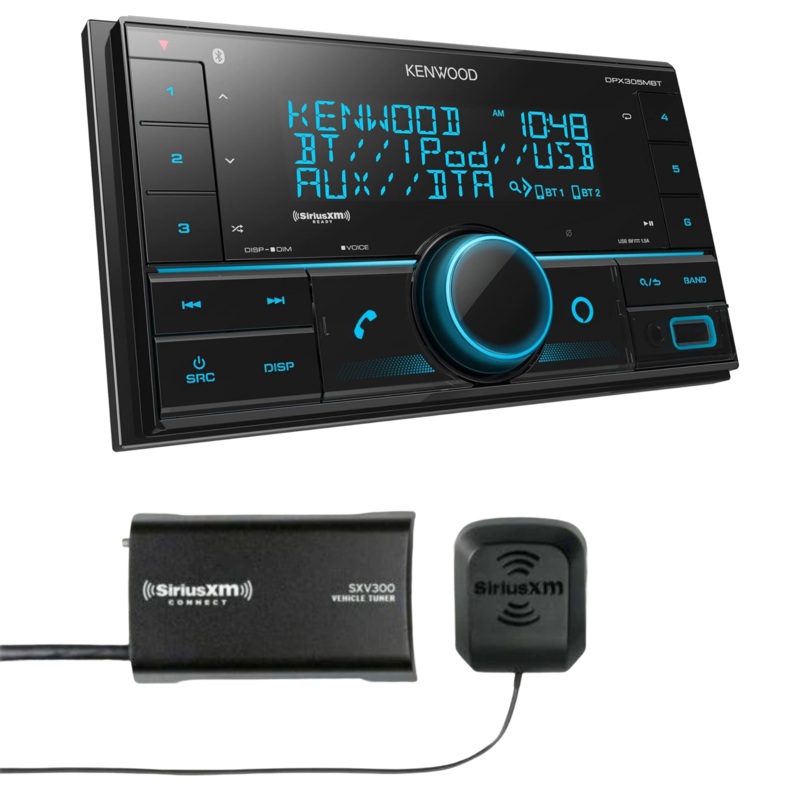 Kenwood Double DIN Media Receiver DPX305MBT Plus SiriusXM Tuner Kit SXW300V1