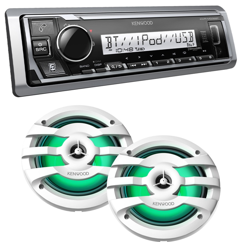 Kenwood Marine Media Receiver /w Bluetooth & (2) 2-way Speakers with Illumination