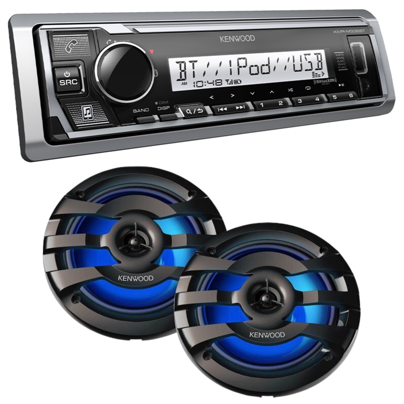 Kenwood Marine Receiver /w Bluetooth & (2) 2-way Speakers with Illumination