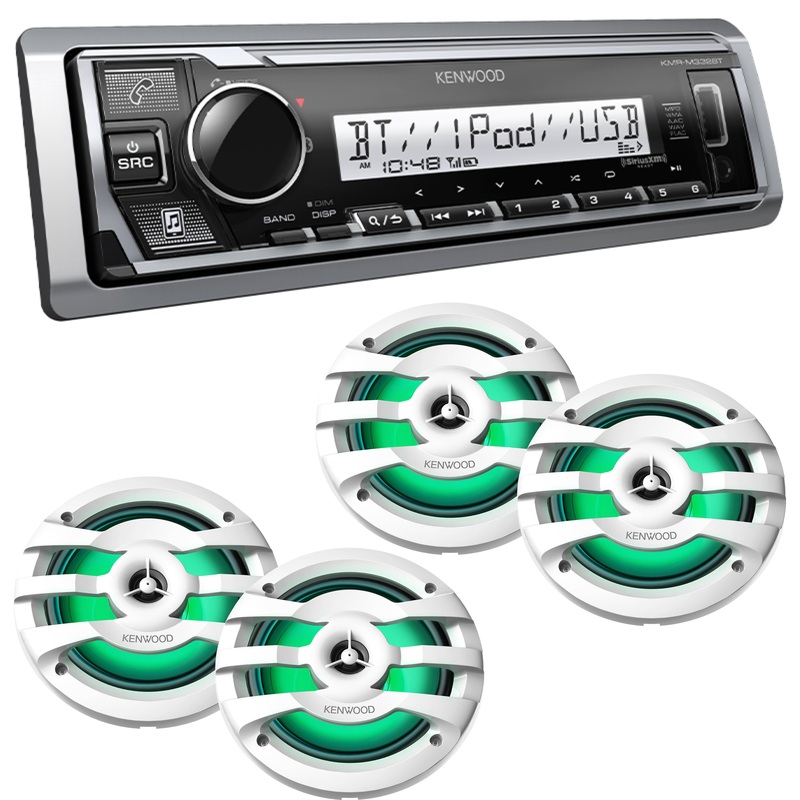 Kenwood Marine Receiver /w Bluetooth & (4) 2-way Speakers with Illumination