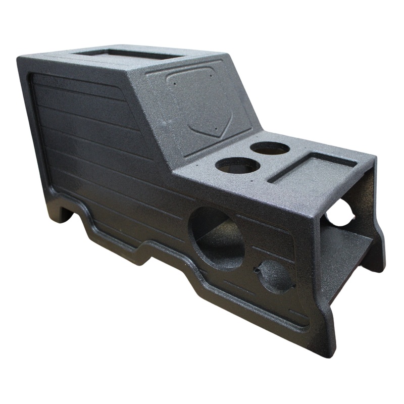 King Boxes 12″ Woofer (2) 6.5″ & (2) 3.5″ Cutouts Center Console Dodge Ram 02-05