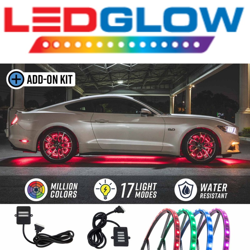 LEDGlow 4pc 14″ LED Wheel Ring Add-On Lighting Kit For Wireless Underbody Kits