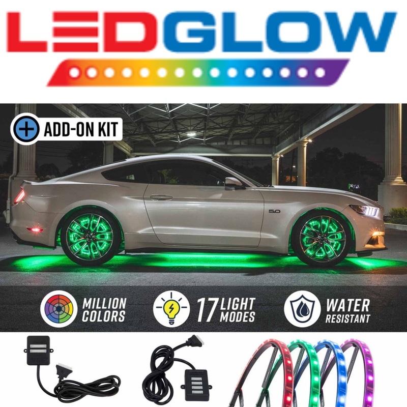 LEDGlow 4pc 15.5″ LED Wheel Ring Add-On Lighting Kit For Wireless Underbody Kits