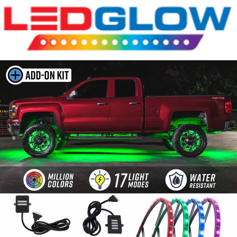 LEDGlow 4pc 17″ LED Wheel Ring Add-On Lighting Kit For Wireless Underbody Kits