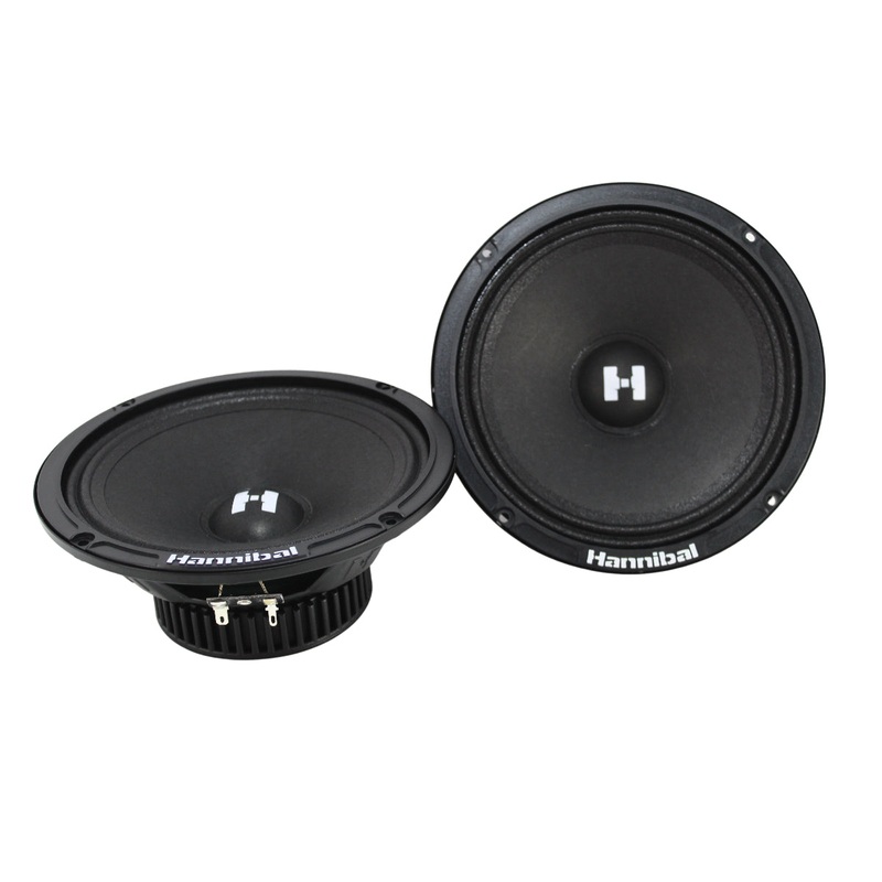 Pair of 6.5″ 80W RMS 4-ohm Mid-Range Speakers Deaf Bonce Hannibal E Series HM-6E