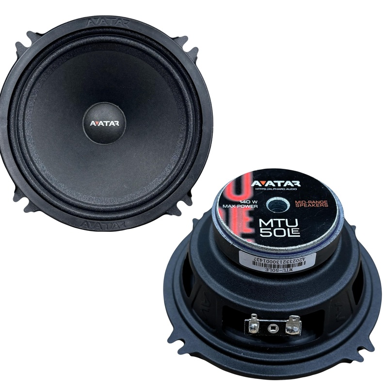 Avatar Car Audio 5.2″ 4 Ohm 140W Peak/70W RMS Mid-Range Speakers Pair MTU-50LE