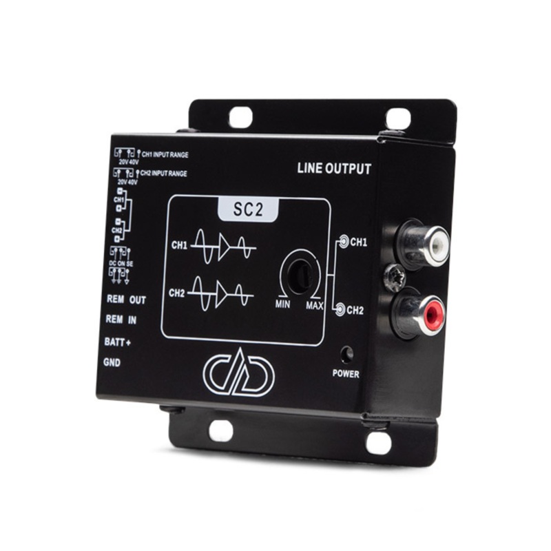 DD Audio 2 Channel Line Output Active Pre-Amp Signal Converter SC2