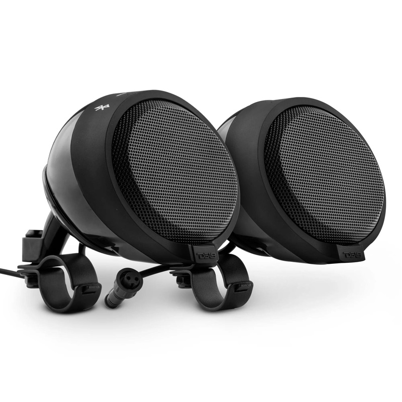 DS18 Amplified Handlebar Mount 2.5″ Speaker Pods for Motorcycles with Bluetooth
