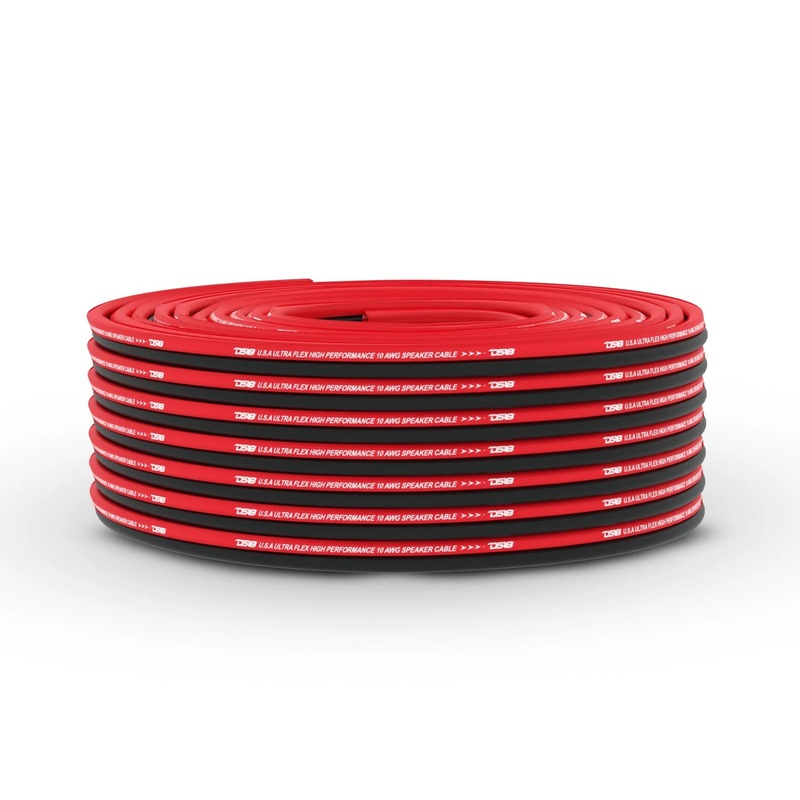DS18 Ultra Flex 16GA CCA Speaker Wire/Cable Kit 100FT Red/Black