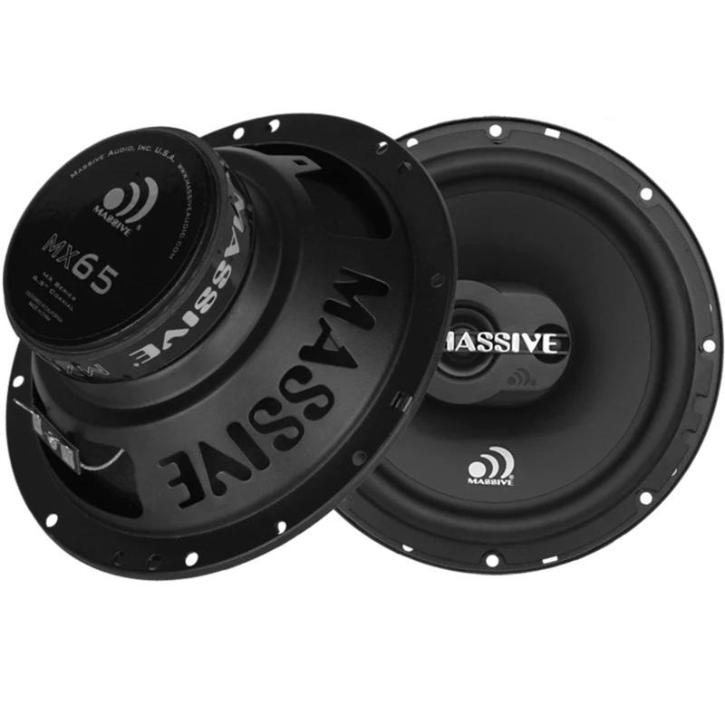 Massive Audio Pair of 6.5″ 250 Watt Peak 4 Ohm 2-Way Coaxial Speakers MX65