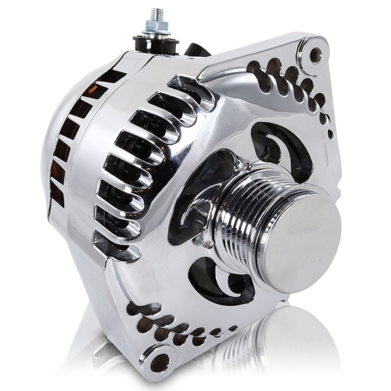 Mechman S-Series 320 Amp Universal Racing Alternator Chrome Finish 7127320C