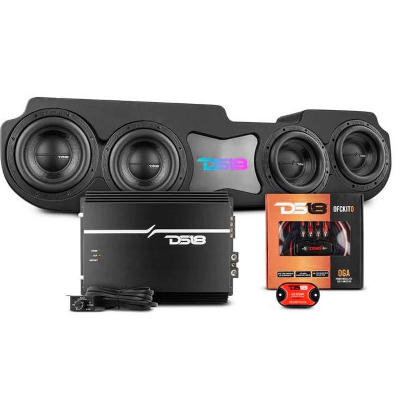 DS18 Quad 8″ Sealed Loaded Subwoofer Enclosure Package For 2020-23 Jeep JT