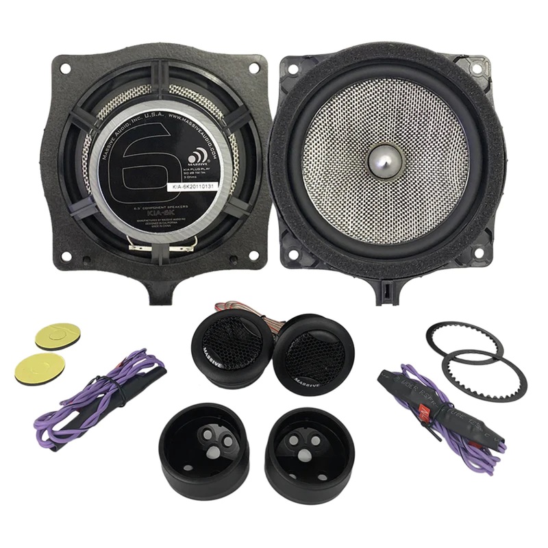 Massive Audio KIA6K 6.5″ OEM Drop-in, 80 Watts RMS Component Speakers Kit