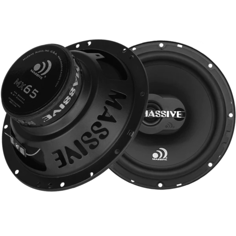 Massive Audio Pair of 6.5″ 2-Way Coaxial 60 Watts RMS 4 Ohm Speakers MX65-V2