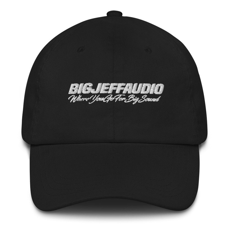 Official Big Jeff Audio “Where You Go For Big Sound” Dad Hats Black