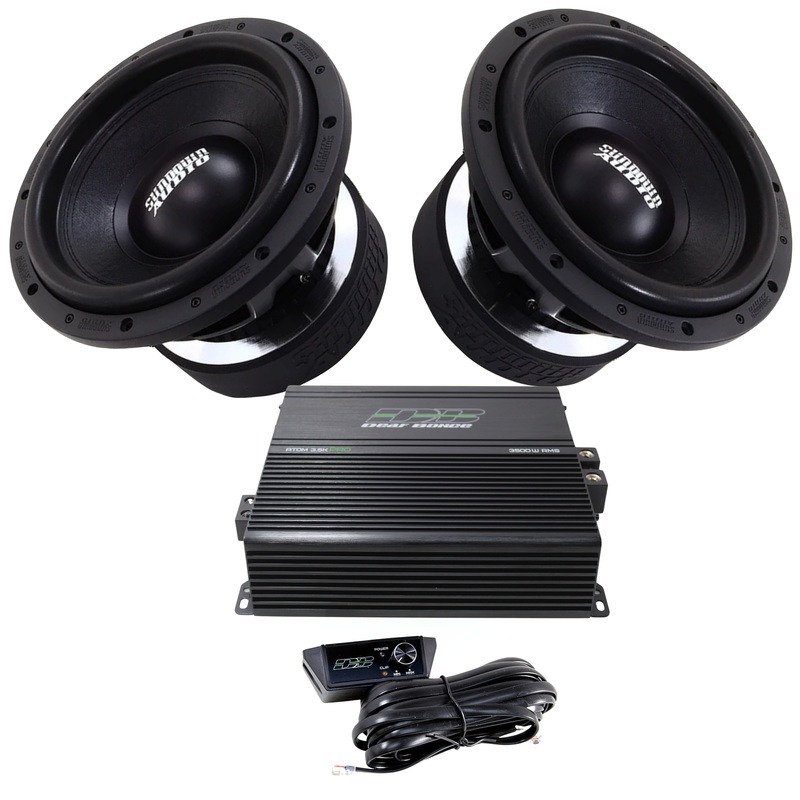 Sundown Audio U-Series v.2 12″ Subwoofers w/Apocalypse ATOM 3.5K PRO Amp Combo