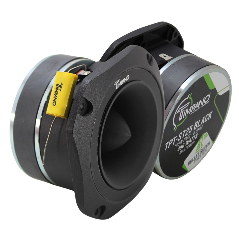 Timpano 4 Inch 900W 8 Ohm 1.5″ VC Black PRO Bullet Super Tweeters Pair TPT-ST25