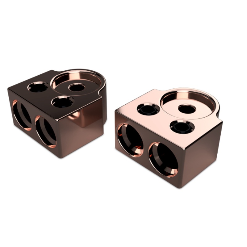 XS Power Pair Of 700 Series 1/0 Gauge W/ 2 Spots Copper Terminal Blocks