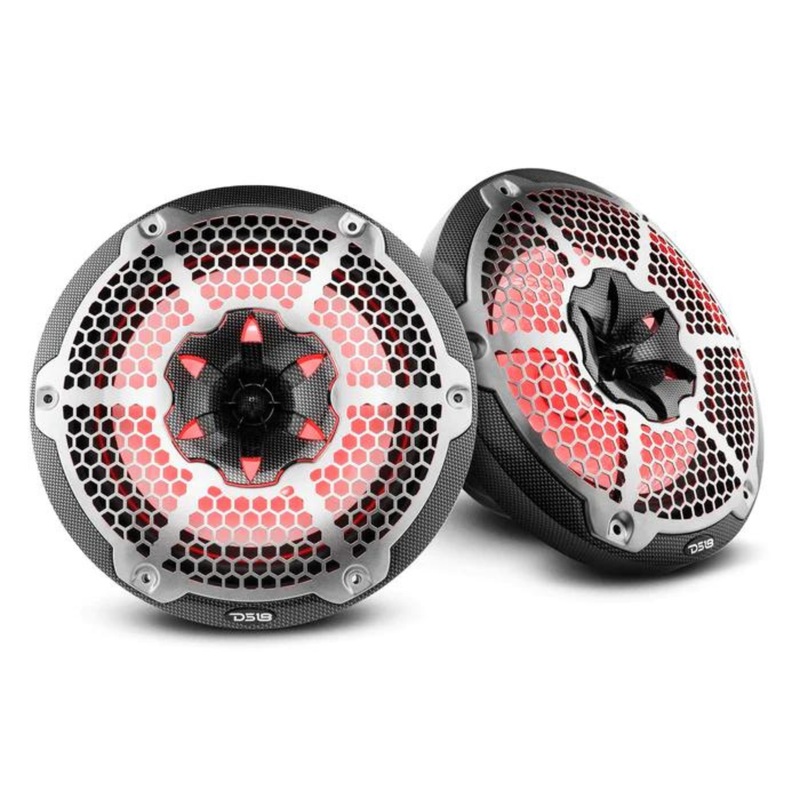 DS18 Pair of 10″ Coaxial 200W RMS 4 Ohm Marine Speakers W/ LED RGB Lights CF-10M