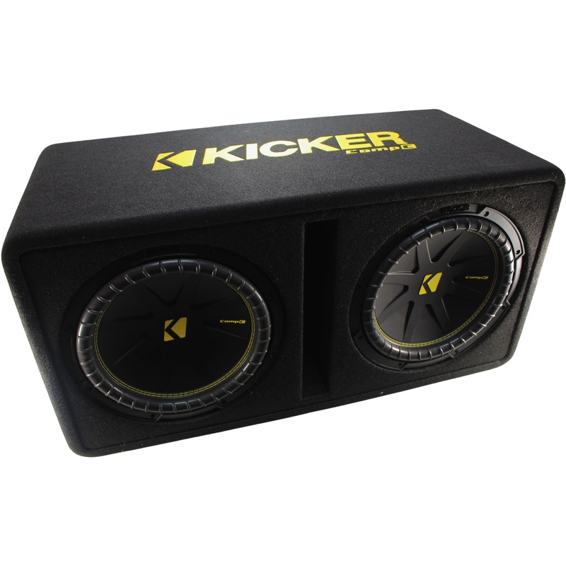 Kicker CompC Dual 12″ 600W RMS 2-Ohm Subwoofer Ported Enclosure / 50DCWC122