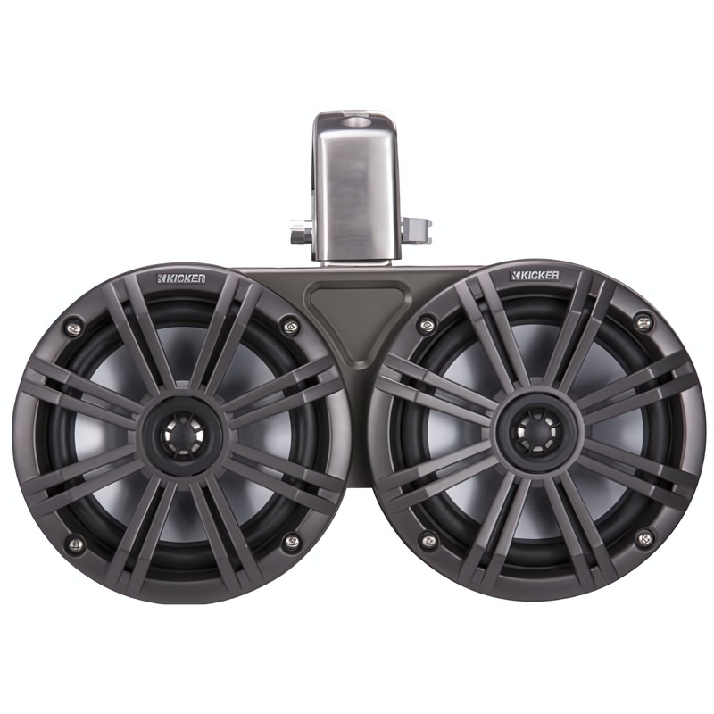 Kicker Dual 6.5″ 390W 4-Ohm Coaxial Marine Tower Pod Speaker System 45KMTDC65