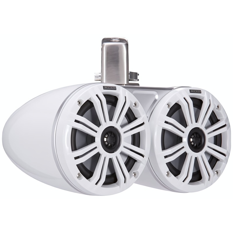 Kicker Dual 6.5″ 390W 4-Ohm Coaxial Marine Tower Pod Speaker System KMTDC65W