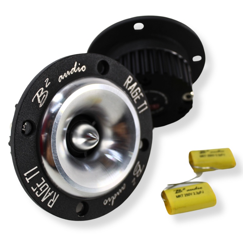 B2 Audio Pair of RAGE T1 Neodymium 100 Watt RMS 4-Ohm 3.5″ OD Tweeters