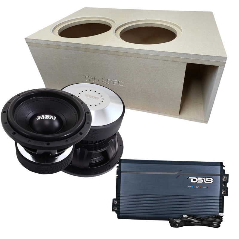 Sundown Pair of 12″ U-Series D4 Subs & FRP-3.5K-TI Amp w/ Dual Vented Enclosure
