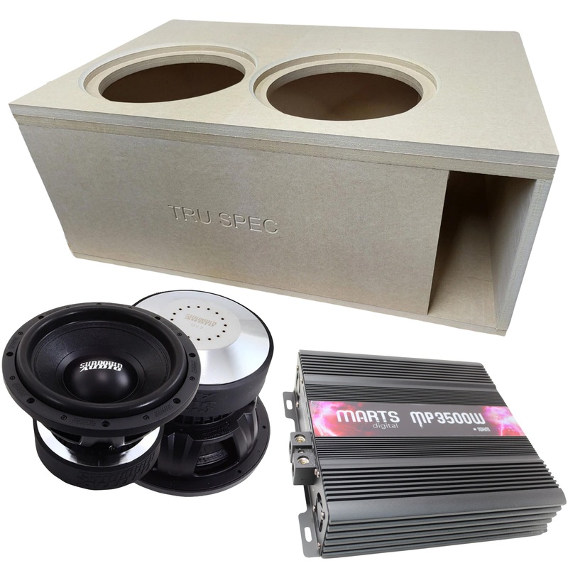 Sundown Pair of 12″ U-Series D4 Subs, Marts Digital Amp w/ Dual Vented Enclosure