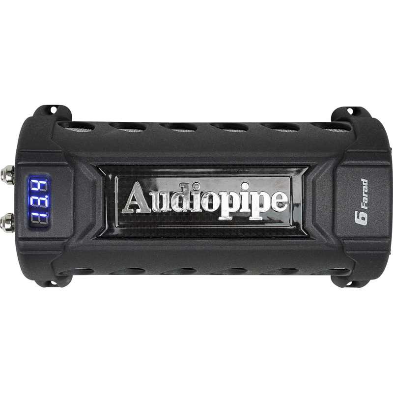 Audiopipe 6 Farad Capacitor w/ Digital Display & Status Indicator ACAP-D6000