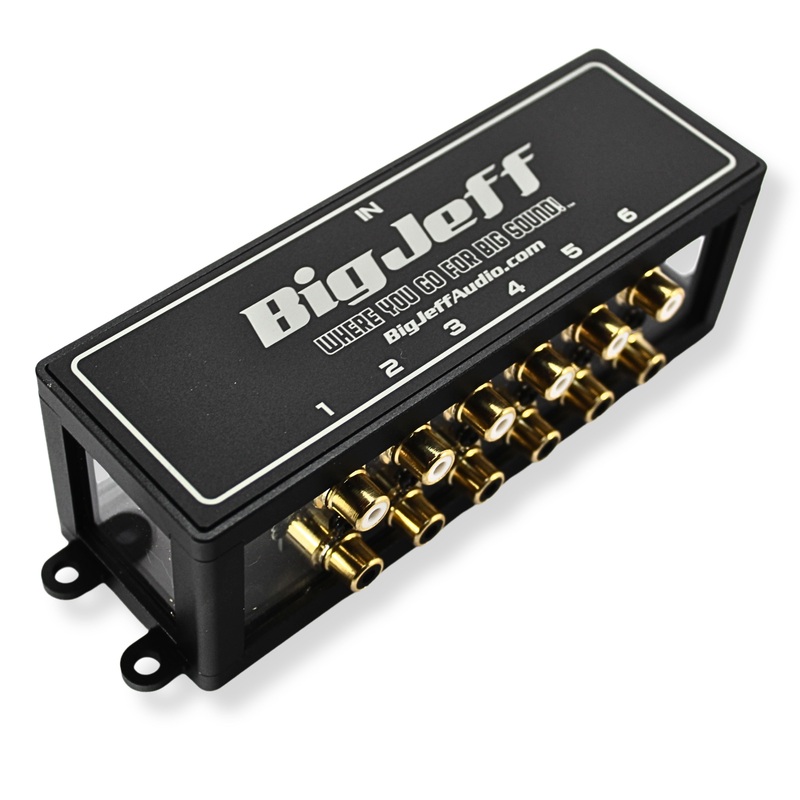 Big Jeff Audio 1-to-6 Pair Cockbox RCA Splitter Distribution Block