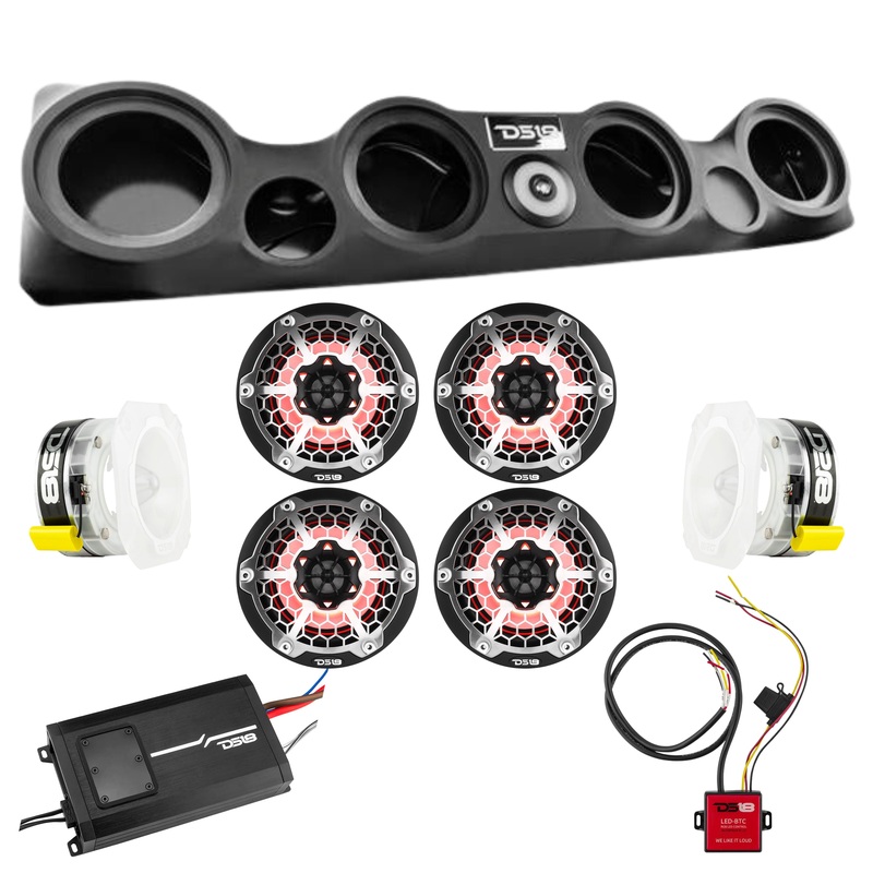 DS18 Jeep TJ Sound Bar Loaded Package 6.5″ Speakers/4″ Tweeters/Amp/LED Control